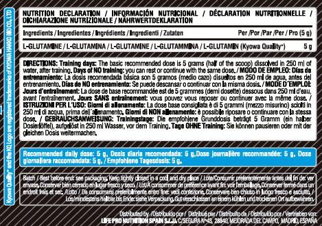 Glutamina Life Pro Glutamine 500g 3/6
