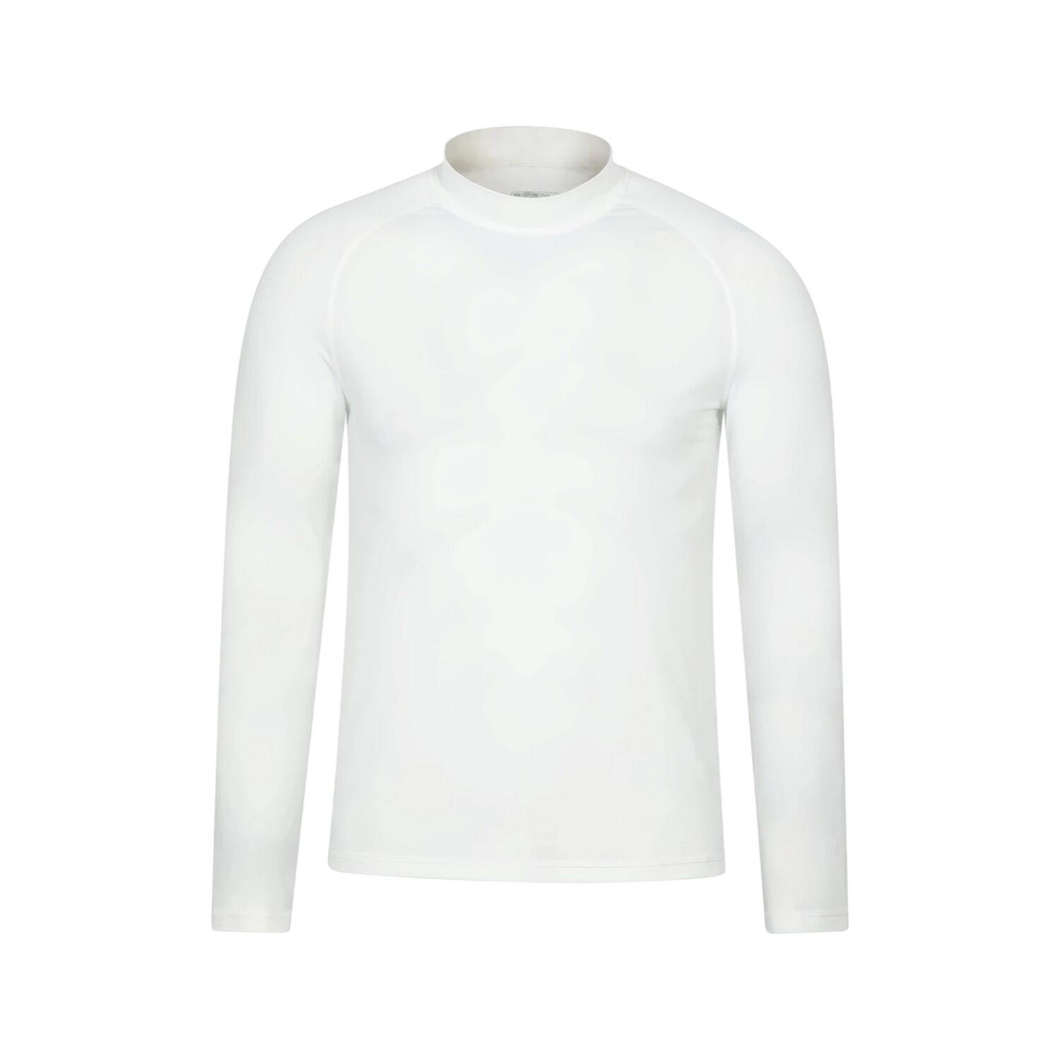 Mens Plain LongSleeved Rash Top (White) 2/4