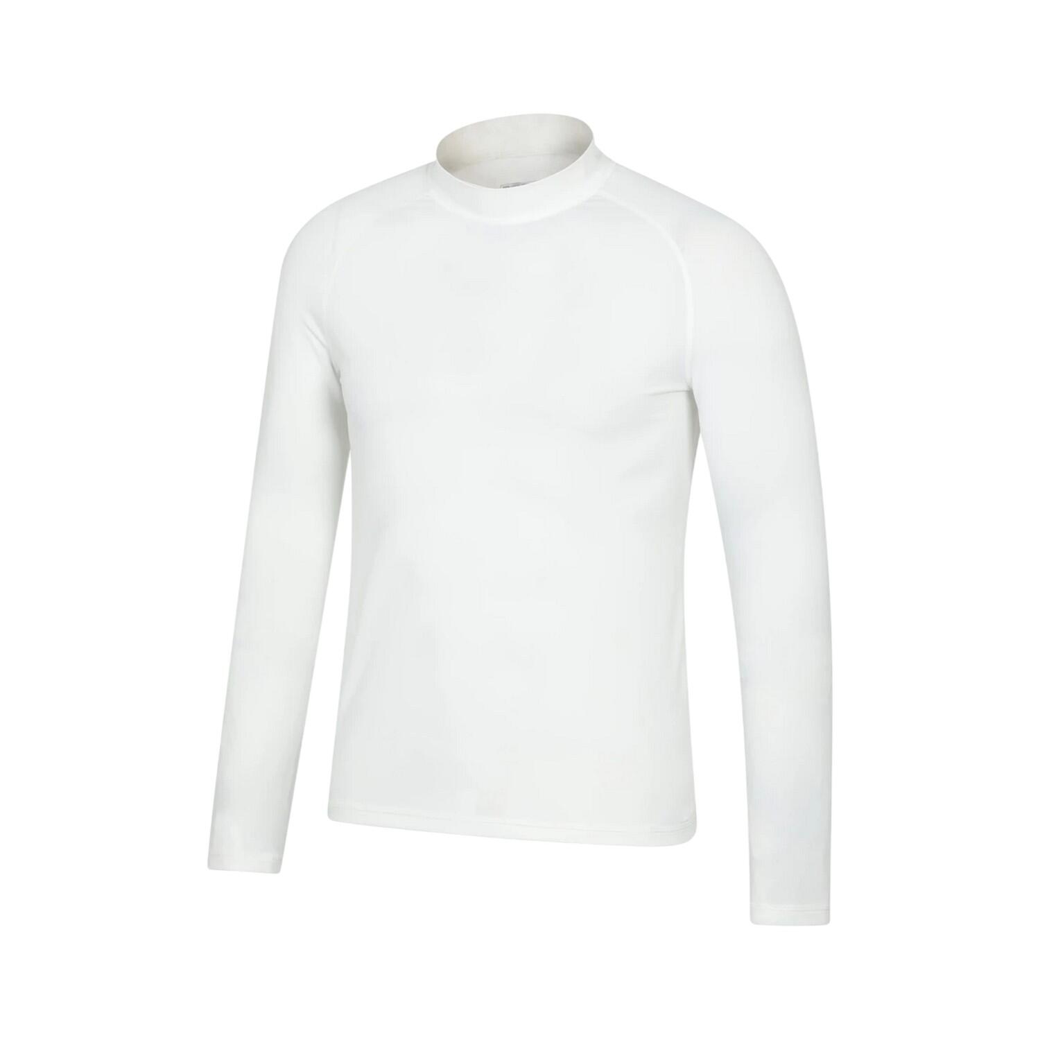 Mens Plain LongSleeved Rash Top (White) 4/4