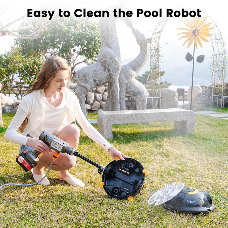 Y10 Robot curățitor piscină fără fir, curățare automată, negru