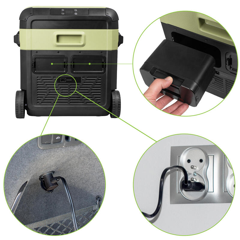 Frigider turistic cu compresor Vayox VA-TW37 12/24/230V roți acumulator 35L
