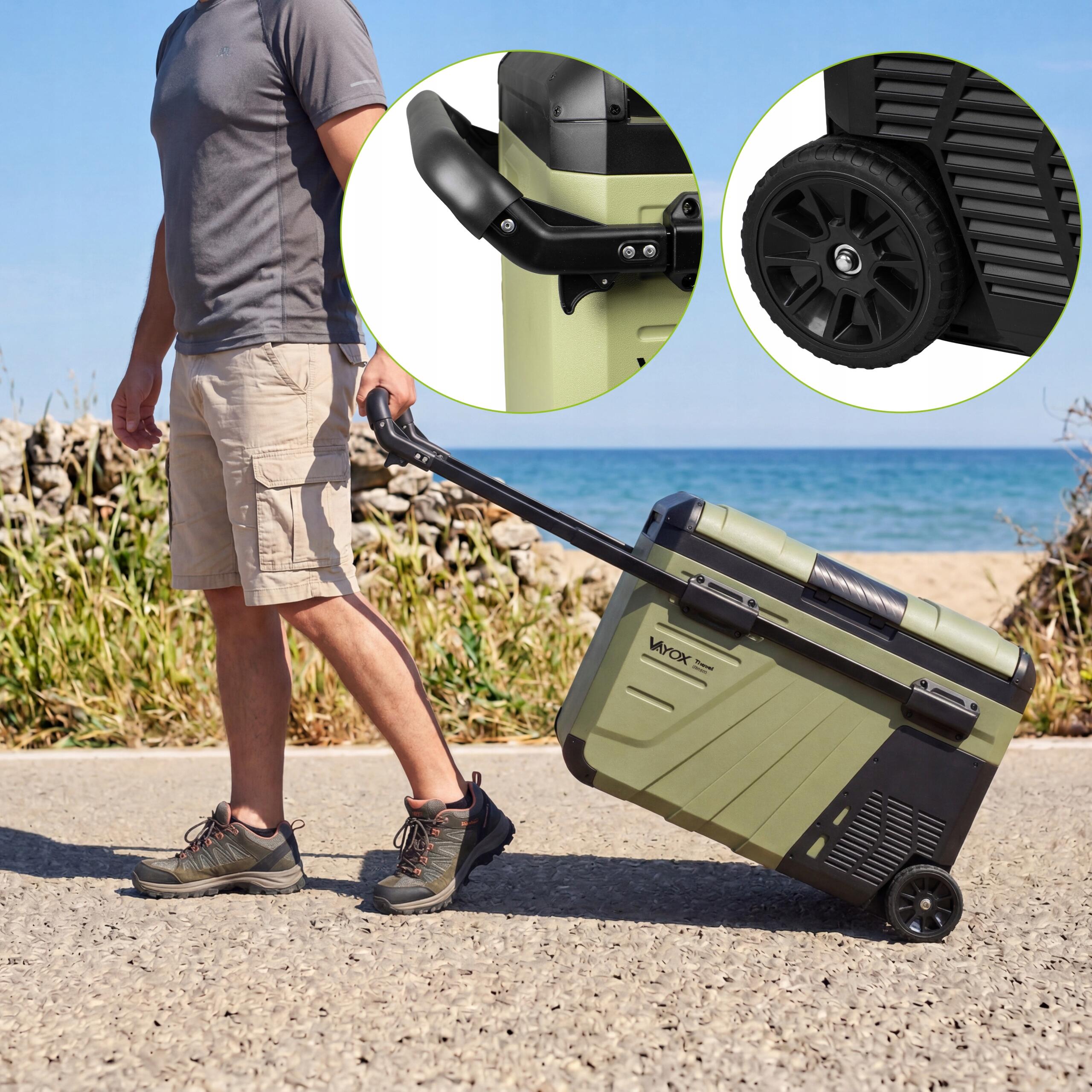 Frigorífico portátil de compressor Vayox VA-TW37 12/24/230V rodas 35L 2/8