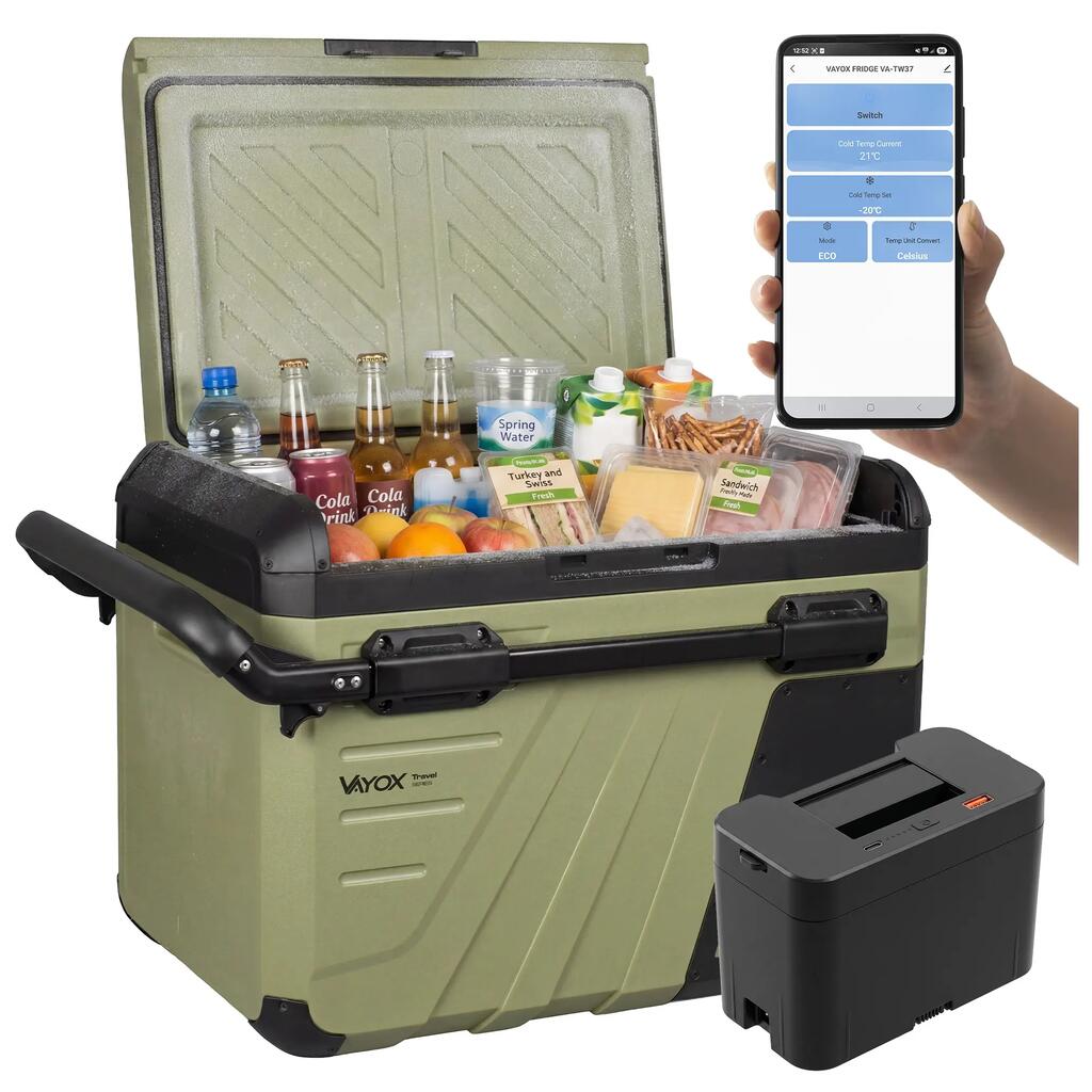Хладилник туристически компресорен Vayox VA-TW37 12/24/230V акумулатор 35L