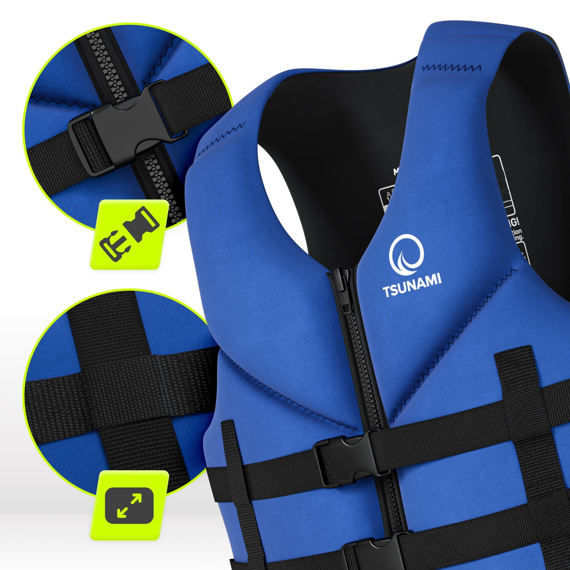 Giubbotto aiuto galleggiamento SUP neoprene TSUNAMI blu navy XXL 7/7