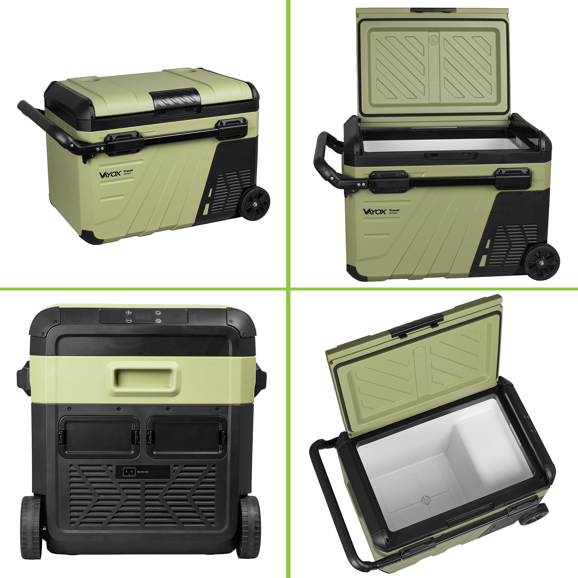 Frigorífico portátil de compressor Vayox VA-TW37 12/24/230V rodas 35L 6/8