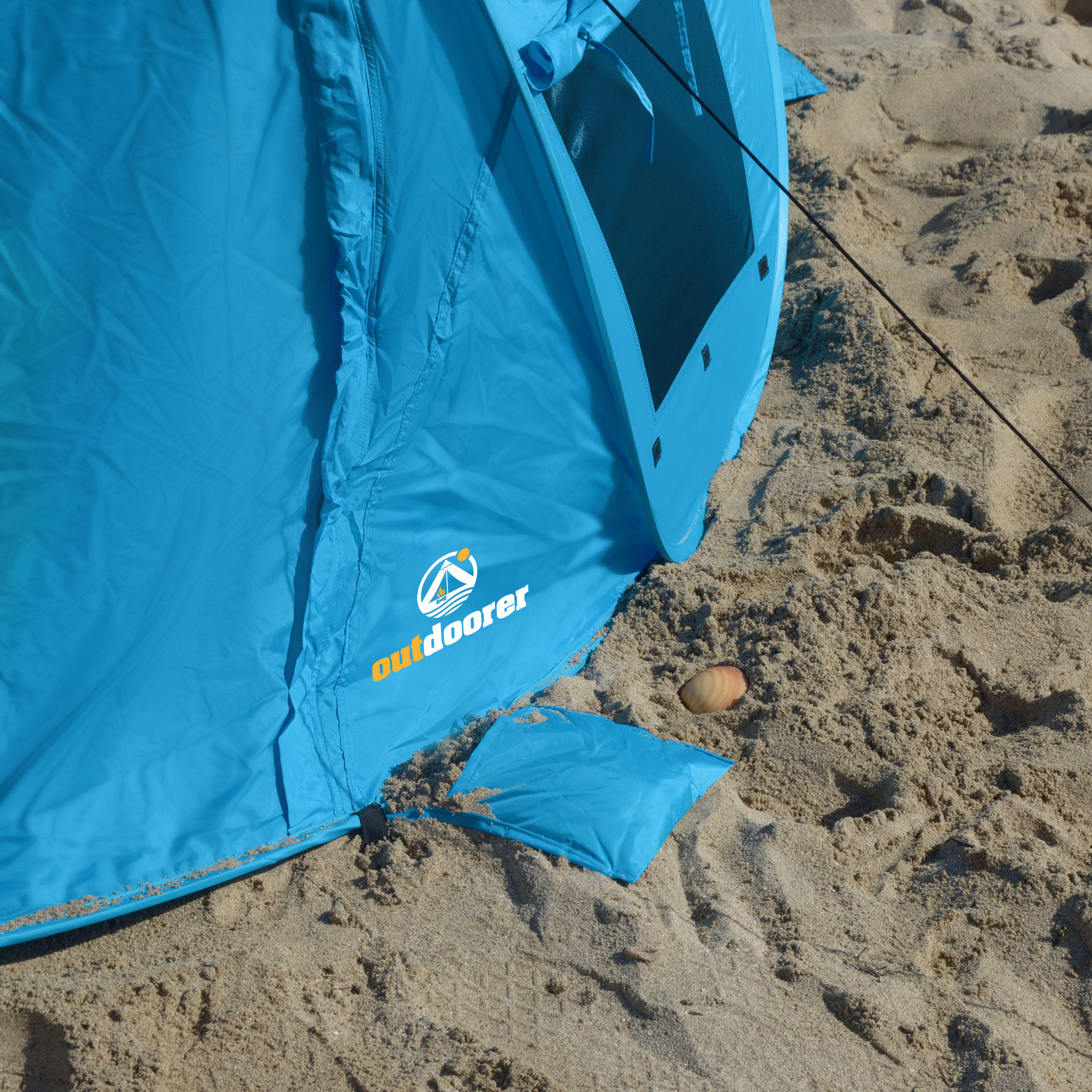 Pop Up Strandmuschel Zack Premium Family Blau - Großes Strandzelt 3/7