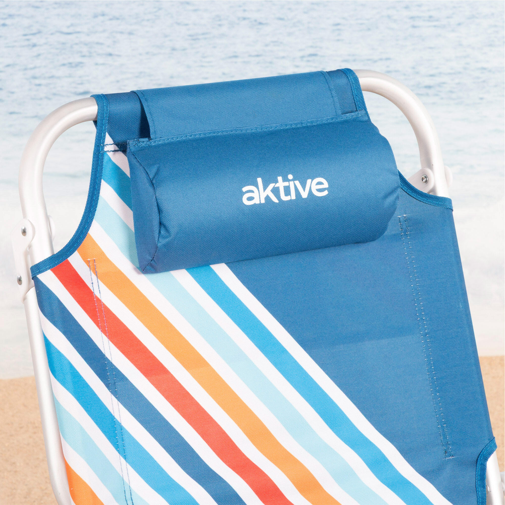 Set van 2 middelgrote, verstelbare strandstoelen 50x55x80 cm, meerkleurig 5/7