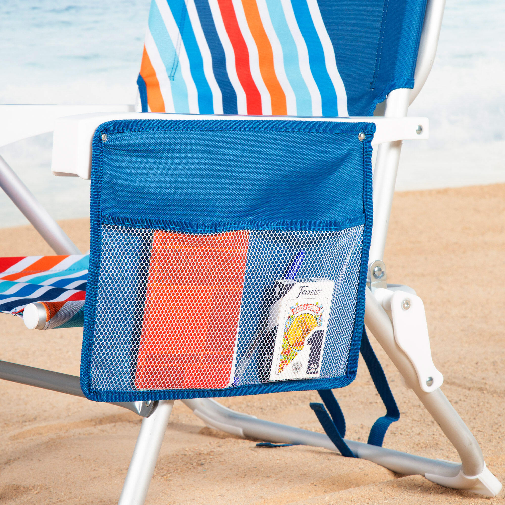 Set van 2 middelgrote, verstelbare strandstoelen 50x55x80 cm, meerkleurig 6/7