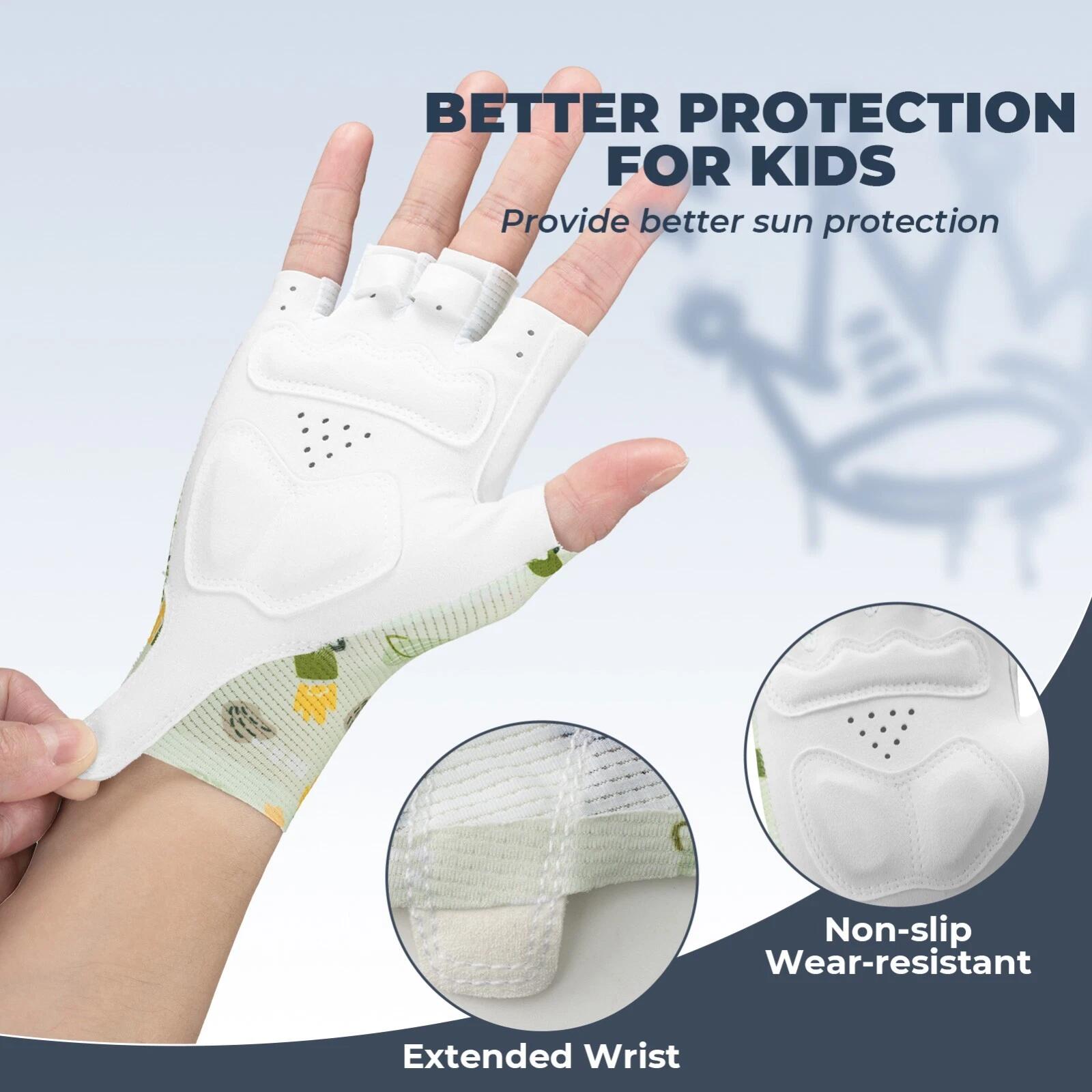 ROCKBROS Kinder Fahrradhandschuhe Halbfinger 4/7