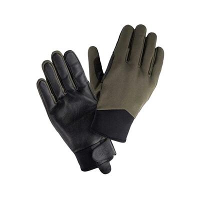 Heren avio technisch leren handschoenen (zwart)