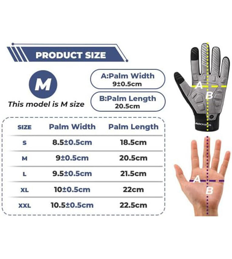 ROCKBROS Fahrrad Handschuhe Vollfingerhandschuhe Touchscreen 7/7