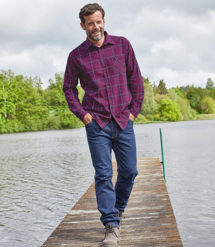 Chemise Flanelle à Carreaux Lie de Vin  3/7