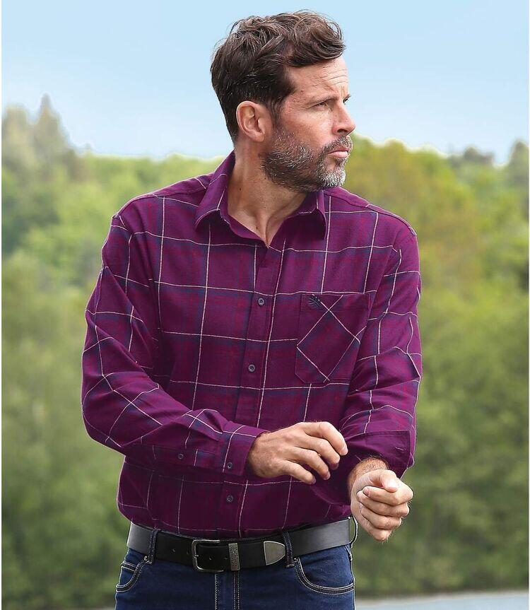 Chemise Flanelle à Carreaux Lie de Vin  2/7