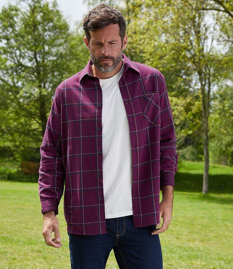 Chemise Flanelle à Carreaux Lie de Vin  4/7