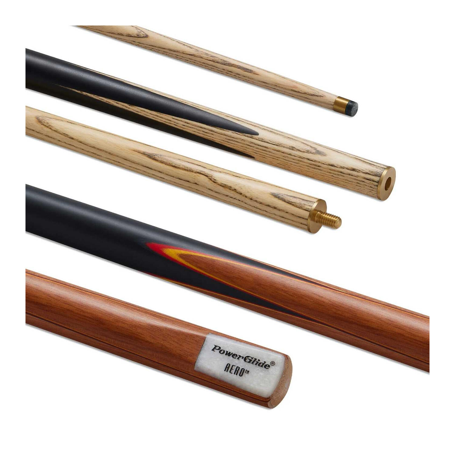 Ensemble Queue De Snooker En 2 Parties TARGET (Vert / Marron / Blanc Cassé / 2/2