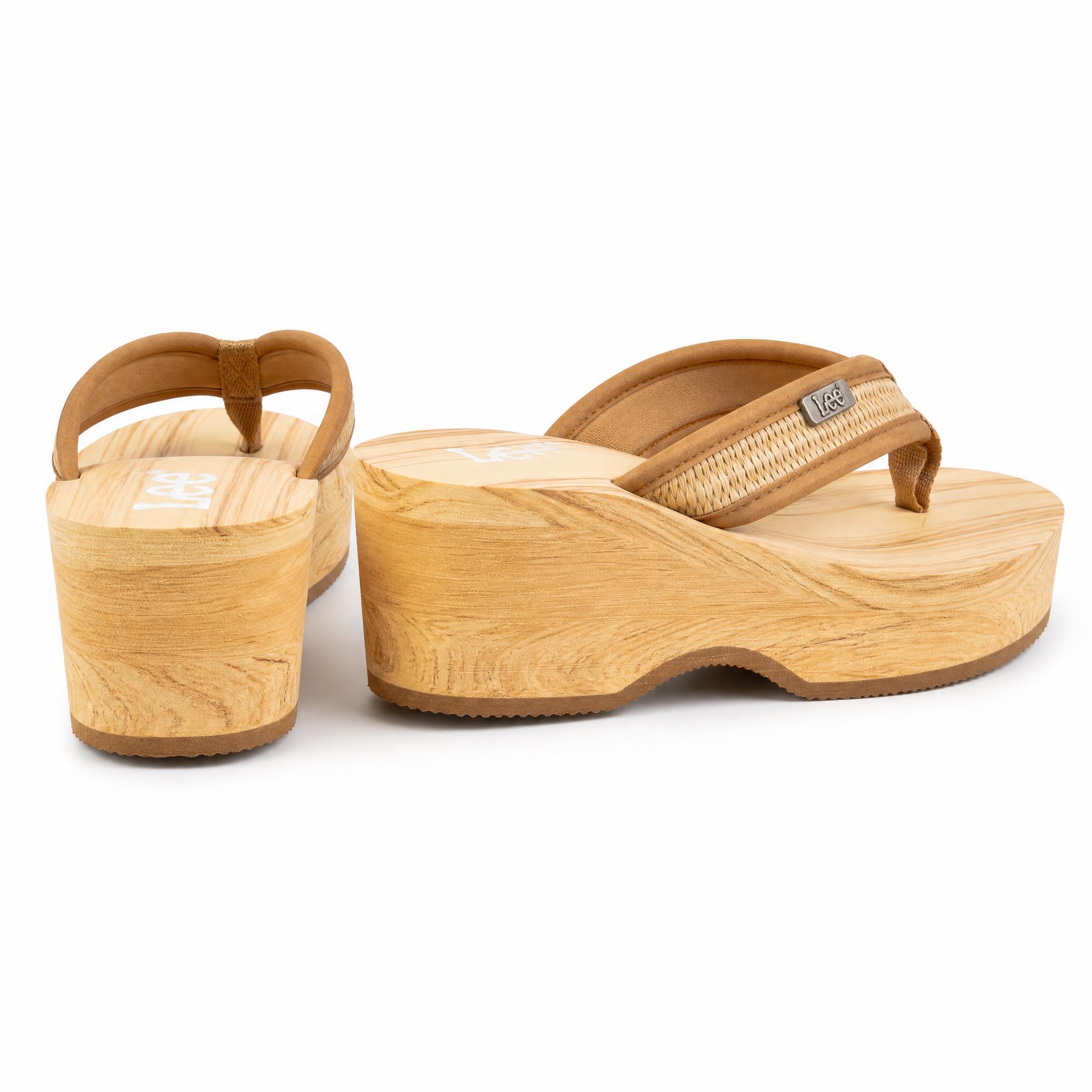Klapki  japonki damskie Lee VIRGINIA RAFFIA WOMEN BULKY HEEL 3/6