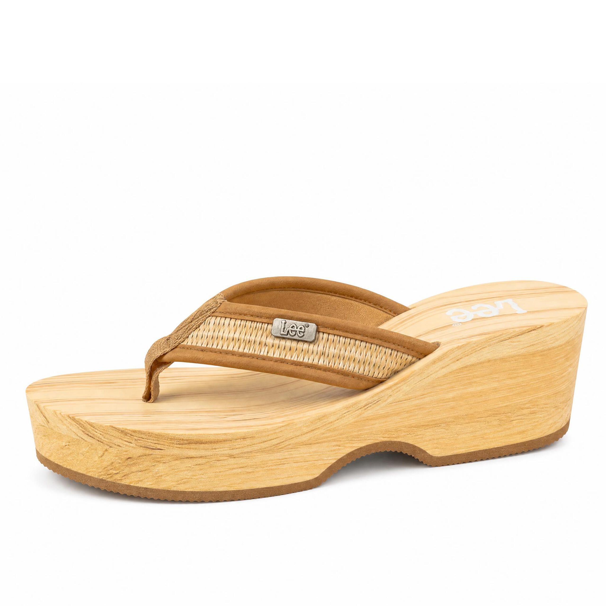 Klapki  japonki damskie Lee VIRGINIA RAFFIA WOMEN BULKY HEEL 2/6