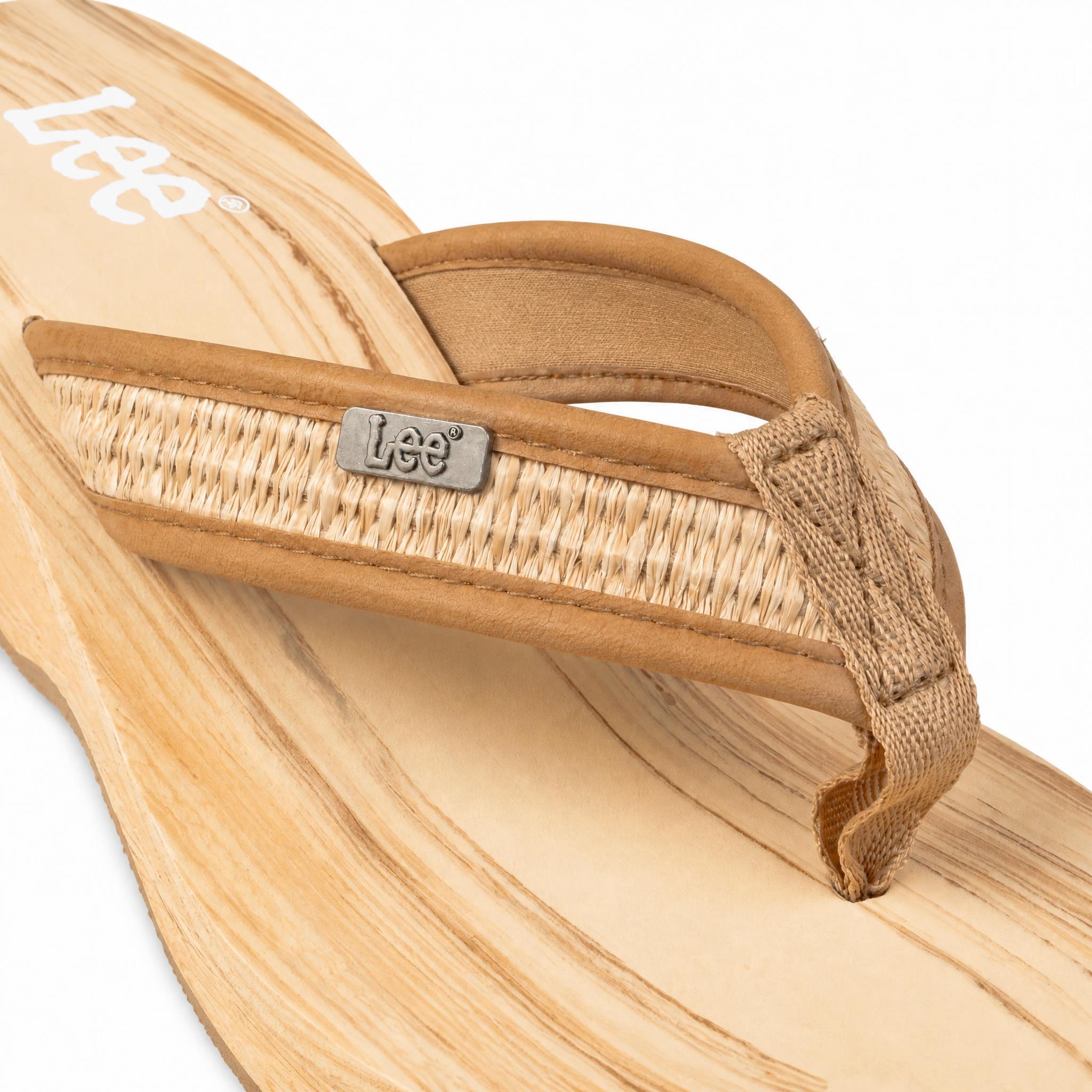 Klapki  japonki damskie Lee VIRGINIA RAFFIA WOMEN BULKY HEEL 4/6