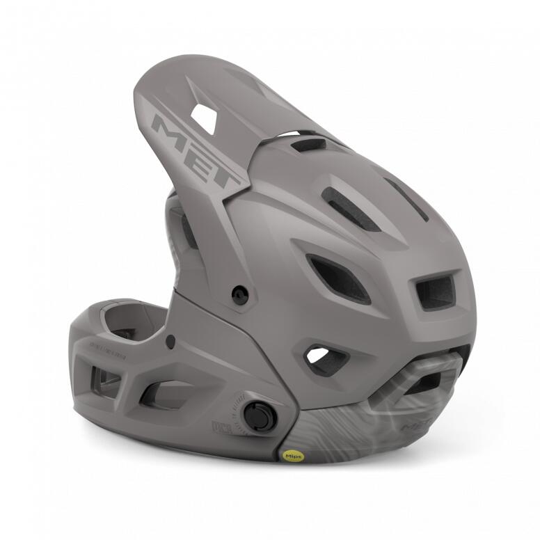 Casco con mentoniera rimovibile Met Parachute MCR Mips grigio opaco 4/5