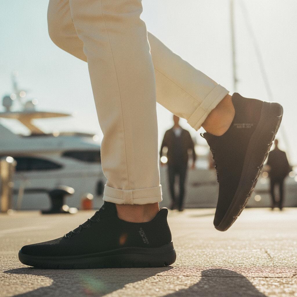 Slip-ins: Summits Ko NOIR – Skechers Basketss Veganas 6/7