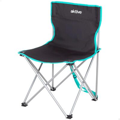 Aktive Sedia da campeggio pieghevole 43x43x71 cm nera con maniglia