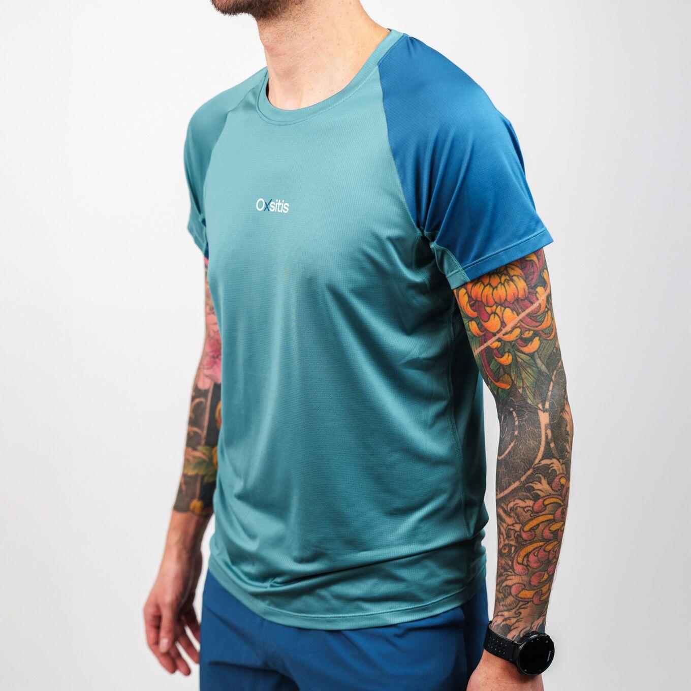 Oxsitis X-Train Heren Trui met korte mouwen Groen/Blauw 2/7