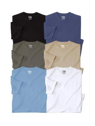 Lot de 6 Tee-Shirts MC Col Rond Unis
