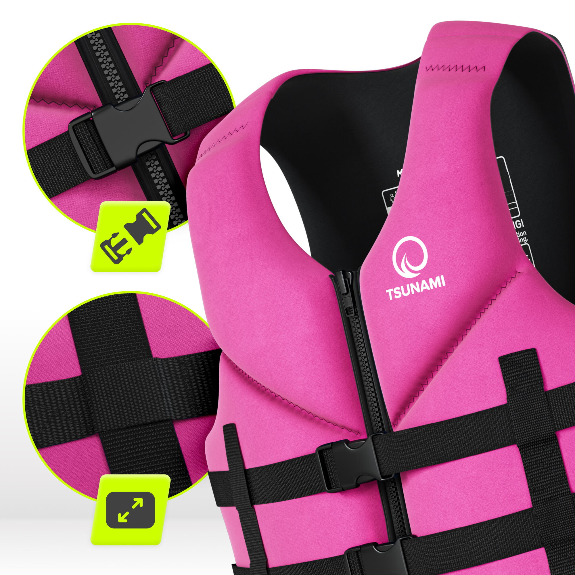 Giubbotto aiuto galleggiamento SUP termico Hydrox Pro 50 TSUNAMI rosa S 7/7