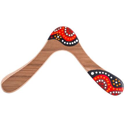 Boomerang peint à la main Wallaby Boomerang Waak WB104 Bois 29 cm