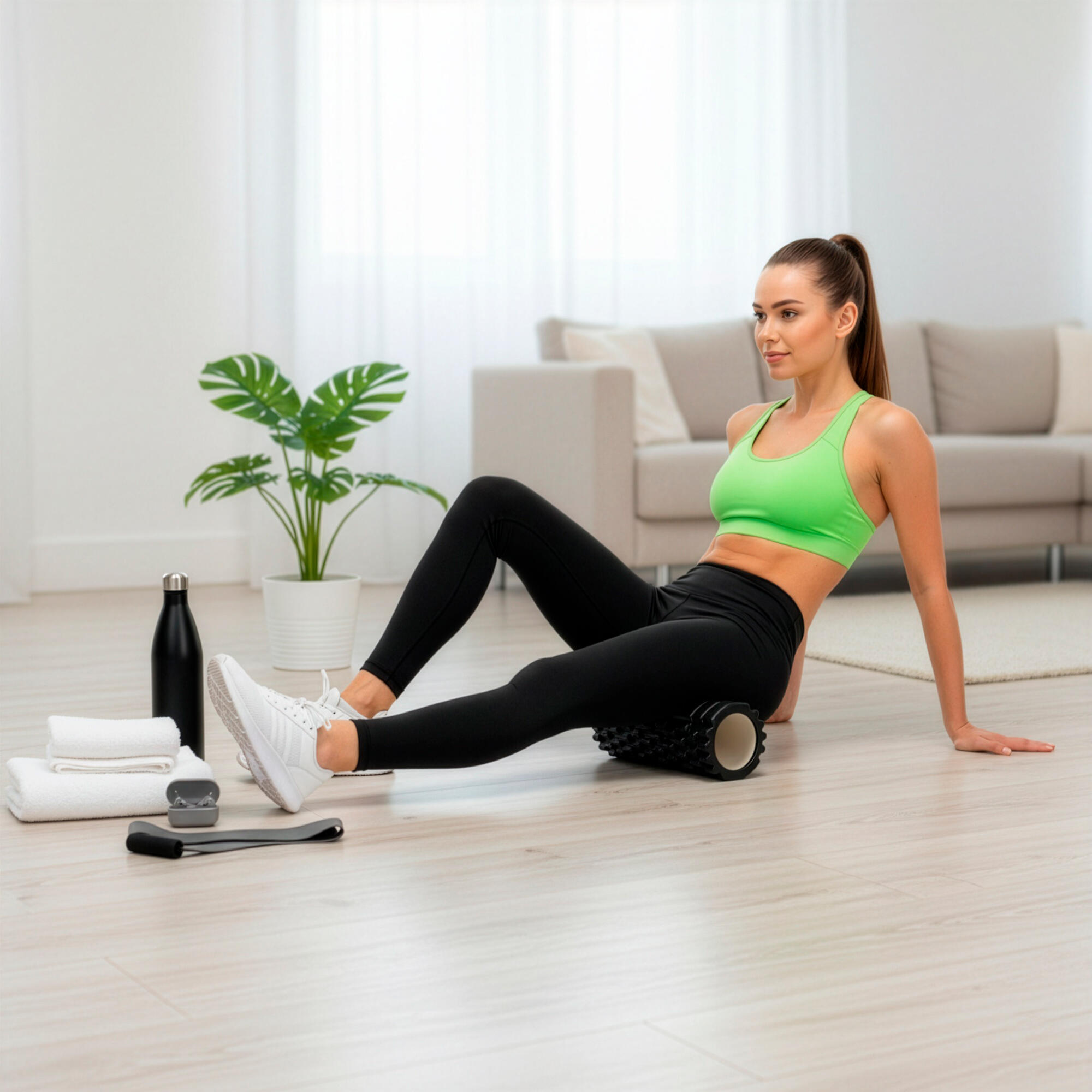 Roller fitness Actiget do masażu ciała średnio twardy, wałek z wypustkami 7/7