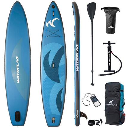 Premium SUP Board - WATRFLAG Flow Blue 10'2" - Set - ALLROUND + EXTRA Paddle