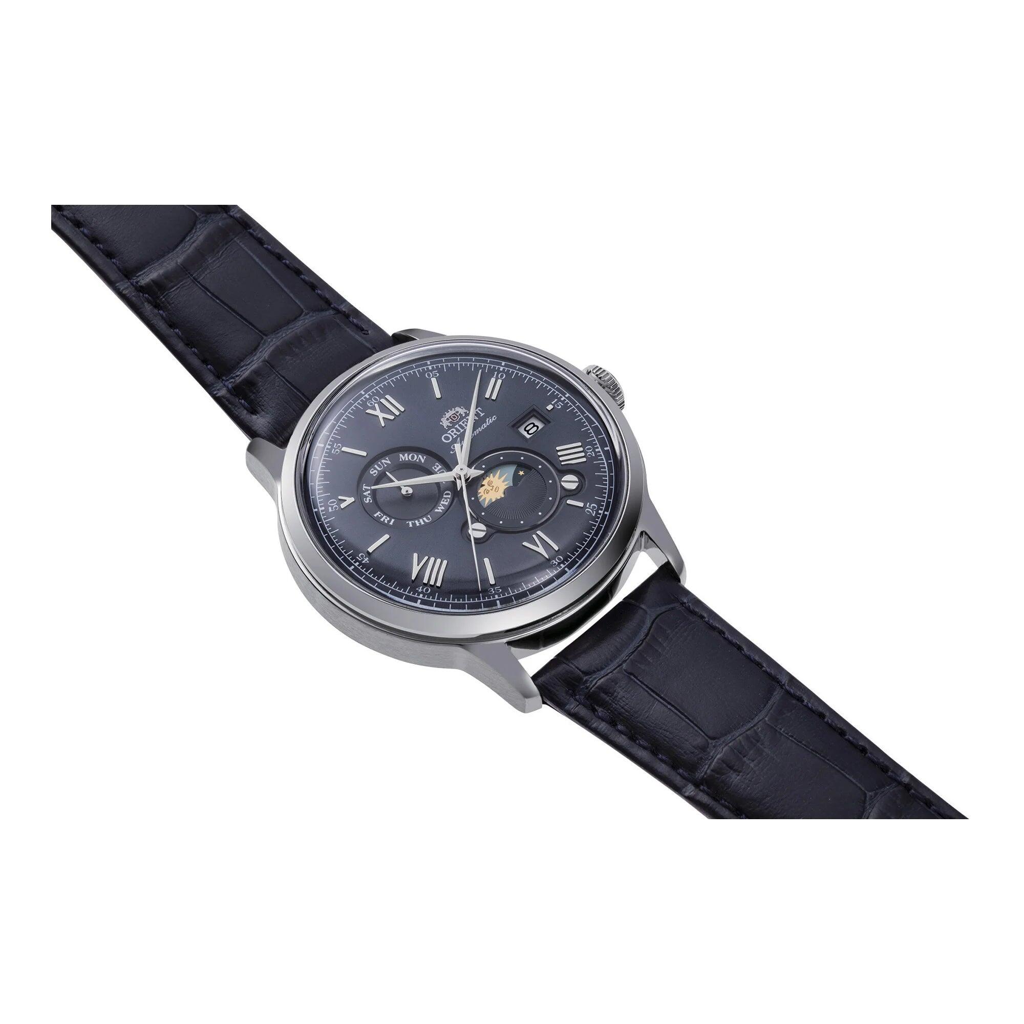 ORIENT Classic Bambino Sun & Moon RA-AK0806L Montre homme mécanique cuir 3/3