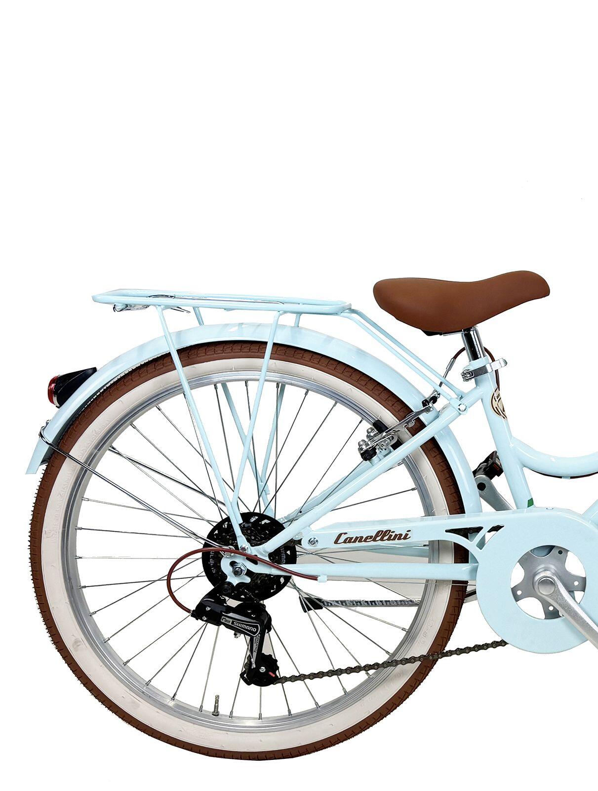 Bici da bambina Dolce Vita CAPPUCCINO 24" 6V con cesto - Azzurro 2/3