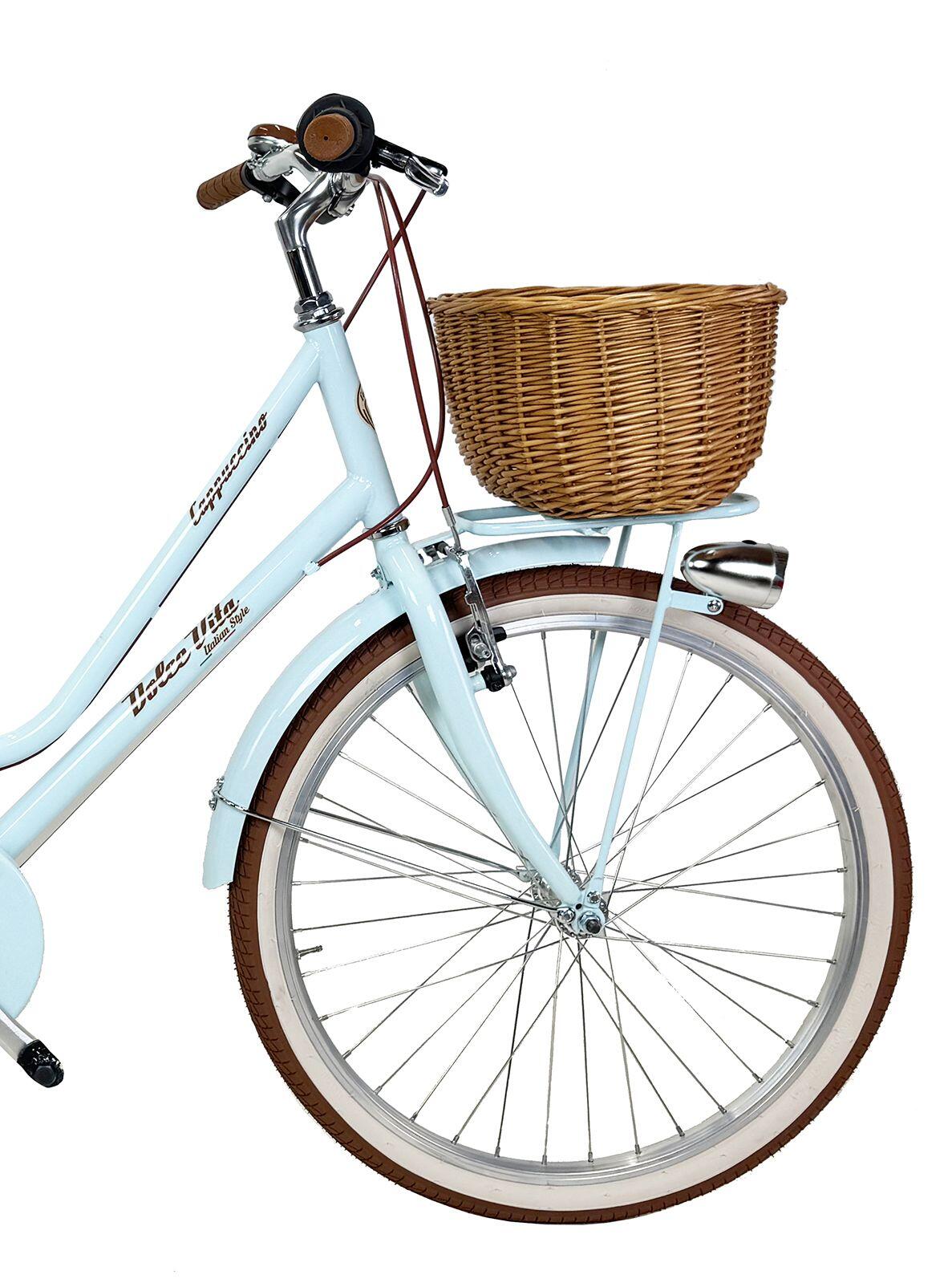 Bici da bambina Dolce Vita CAPPUCCINO 24" 6V con cesto - Azzurro 3/3