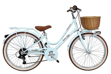 Meisjesfiets Dolce Vita CAPPUCCINO 24" 6V met mand - Lichtblauw
