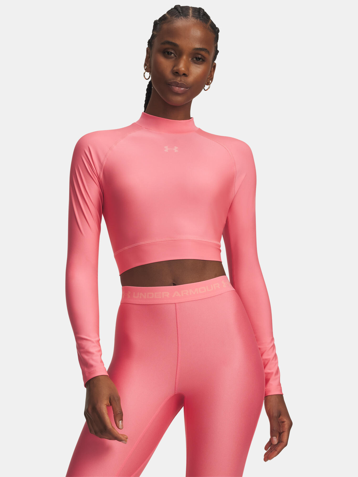 Longsleeve treningowy damski Under Armour HeatGear Crop Mock 1/4