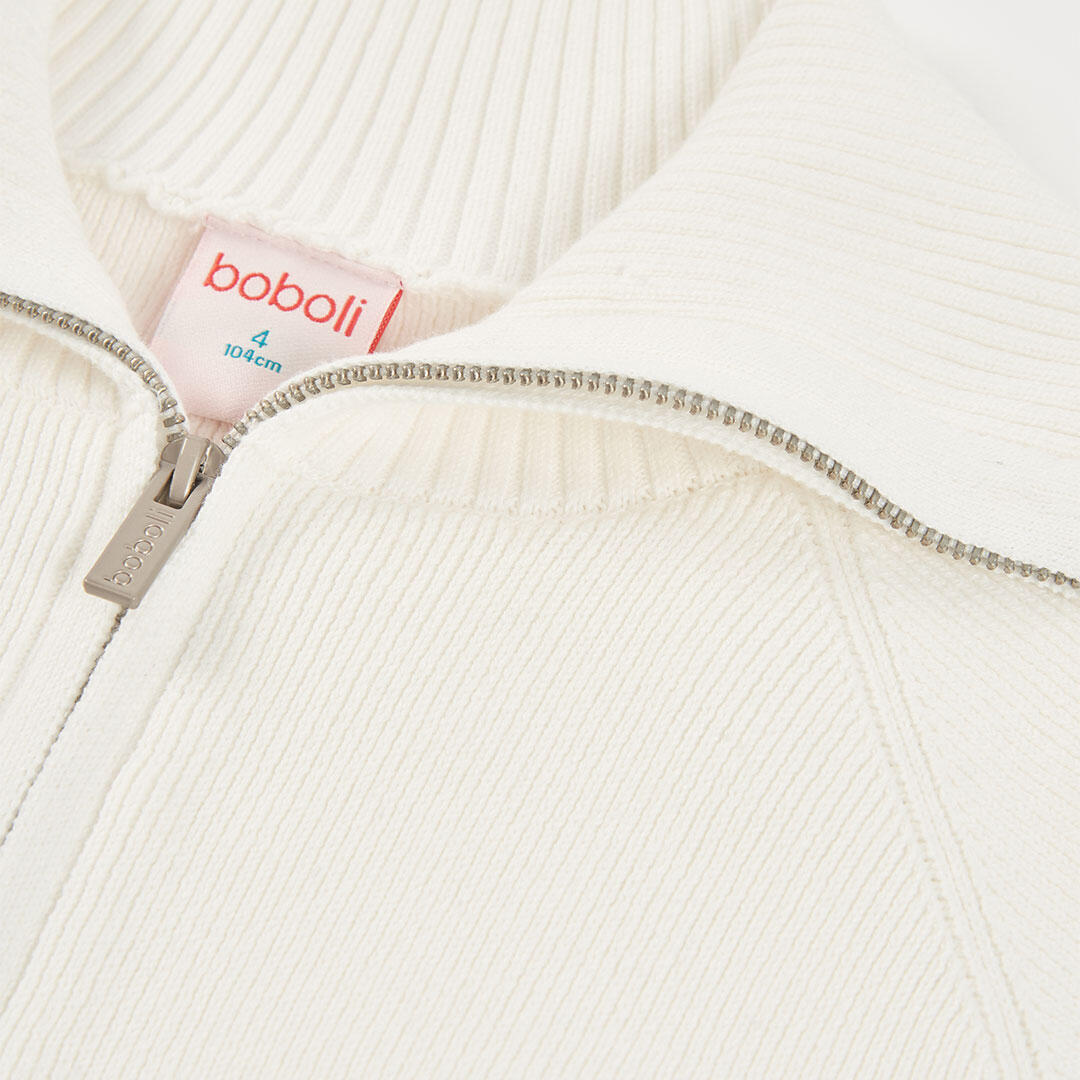 Chaqueta niña punto en blanco 2/3