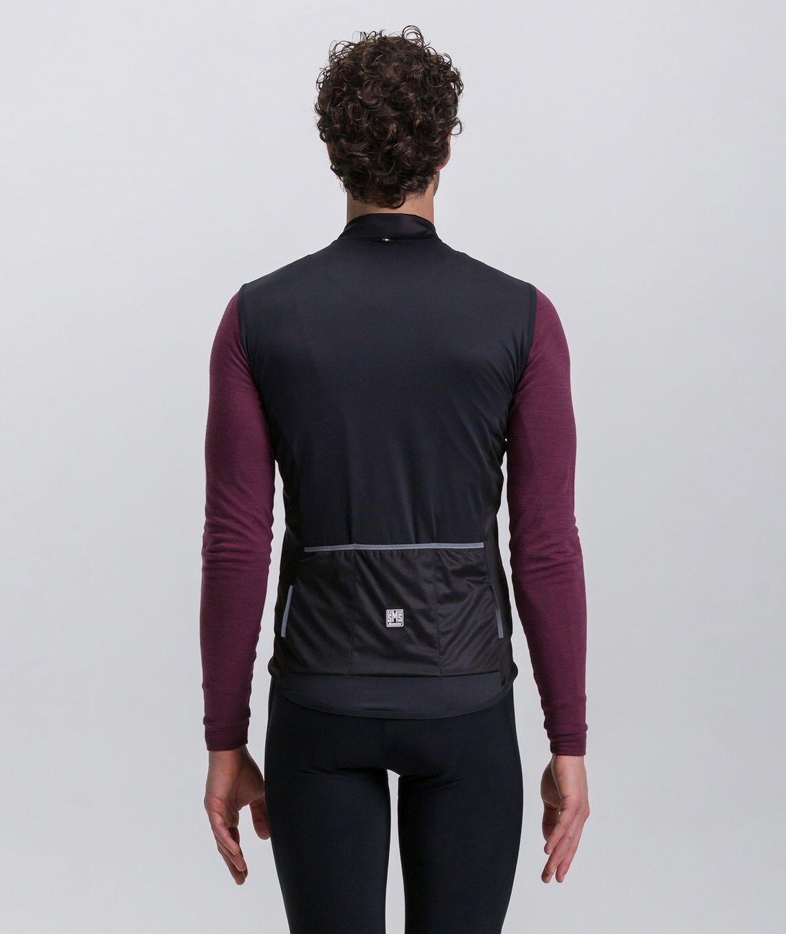 Colete corta-vento Santini NBL preto para homem 3/4