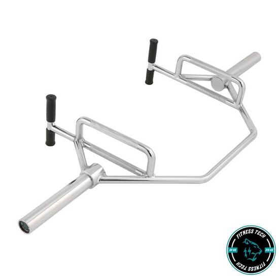 Barre hexagonale ouverte chromée 315 kg à double prise Fitness Tech