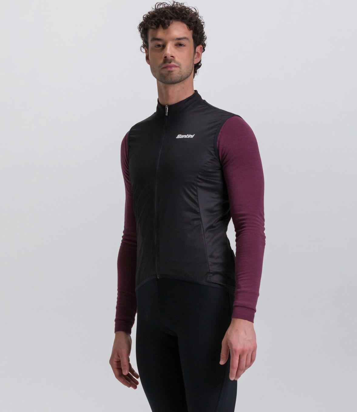 Colete corta-vento Santini NBL preto para homem 2/4