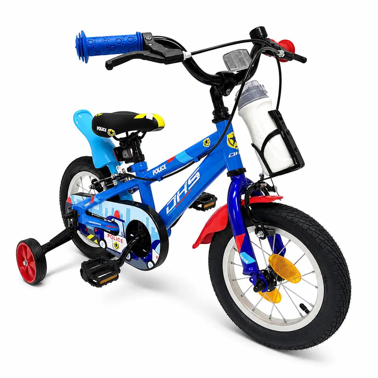Bicicleta infantil DHS Police - 12 pulgadas, azul 2/4