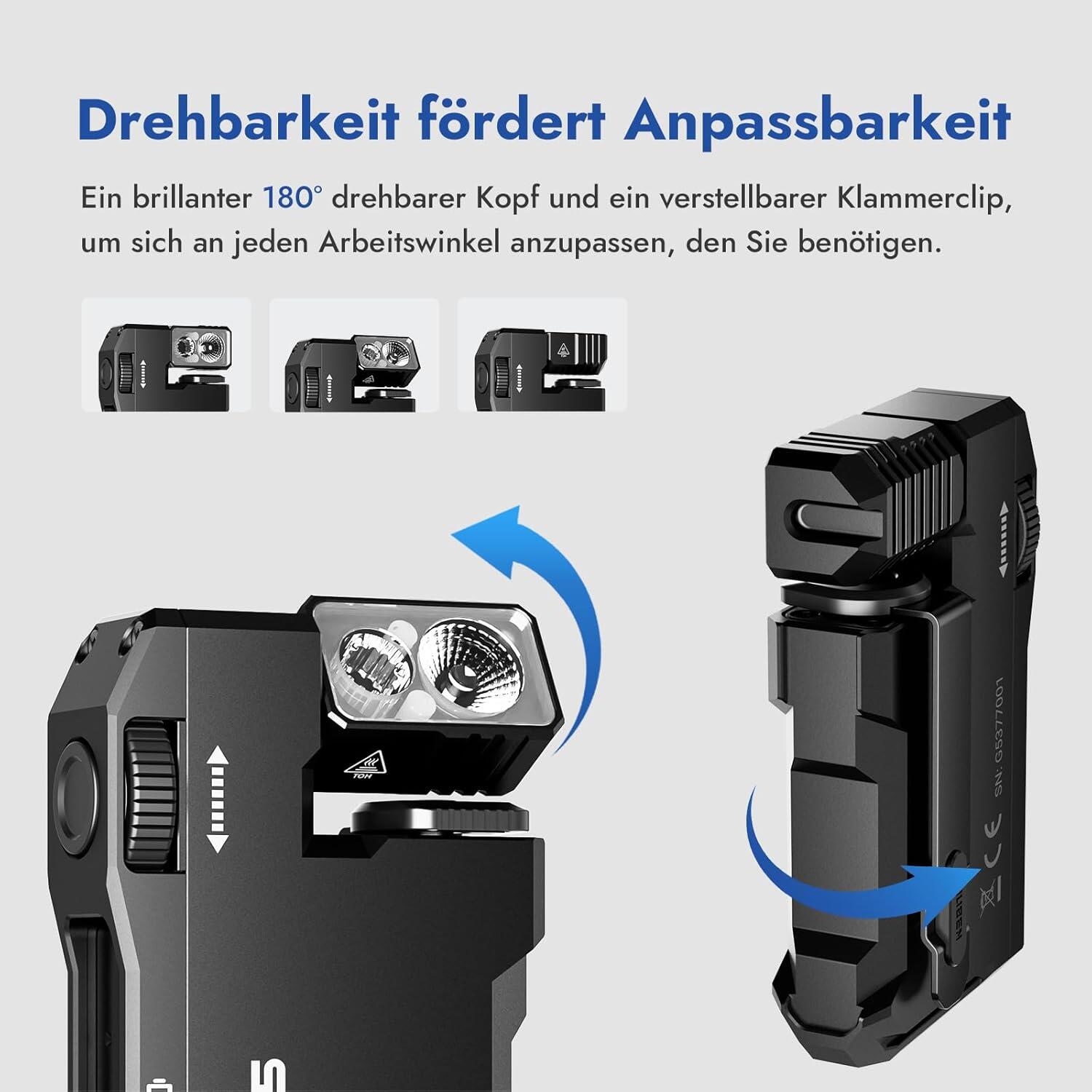 Outdoor Wiederaufladbare LED Taschenlampe RGB IP65 Magnetisch G5 6/7