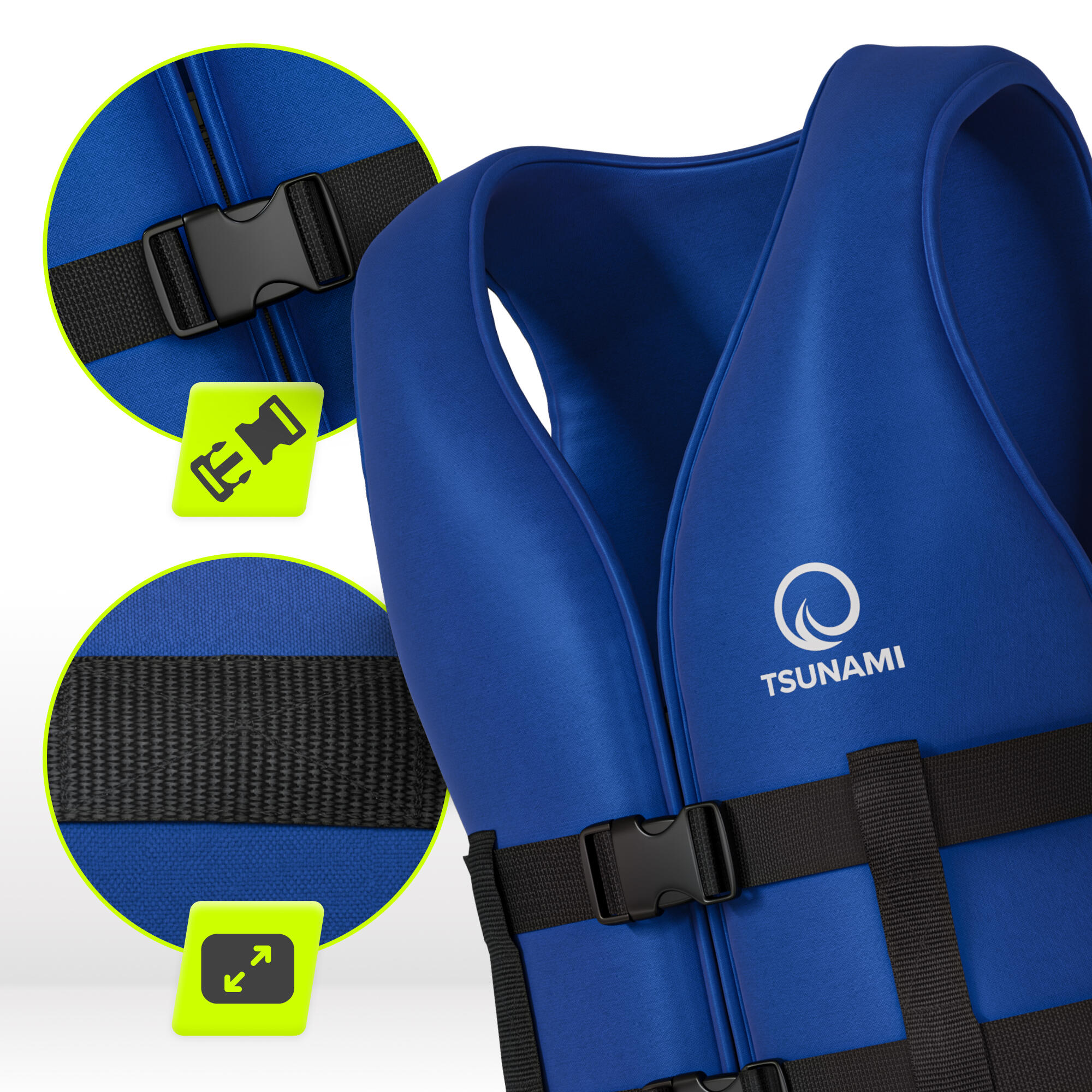 Giubbotto aiuto galleggiamento SUP nylon TSUNAMI blu navy XXL 7/7