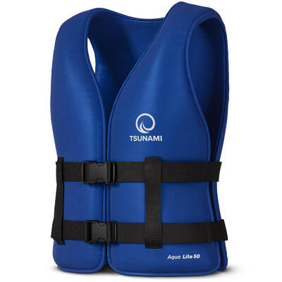 Reddingsvest watersport sup aqua lite 50 kajak nylon licht marineblauw