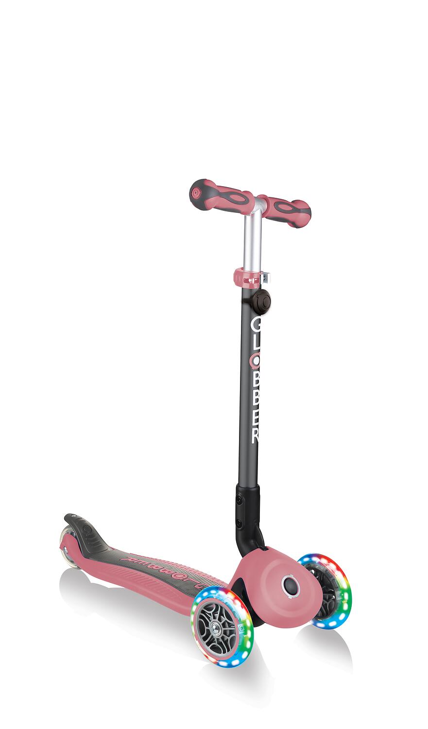 GLOBBER GO-UP DELUXE LIGHTS rosa, mit Leuchtrollen 3/7