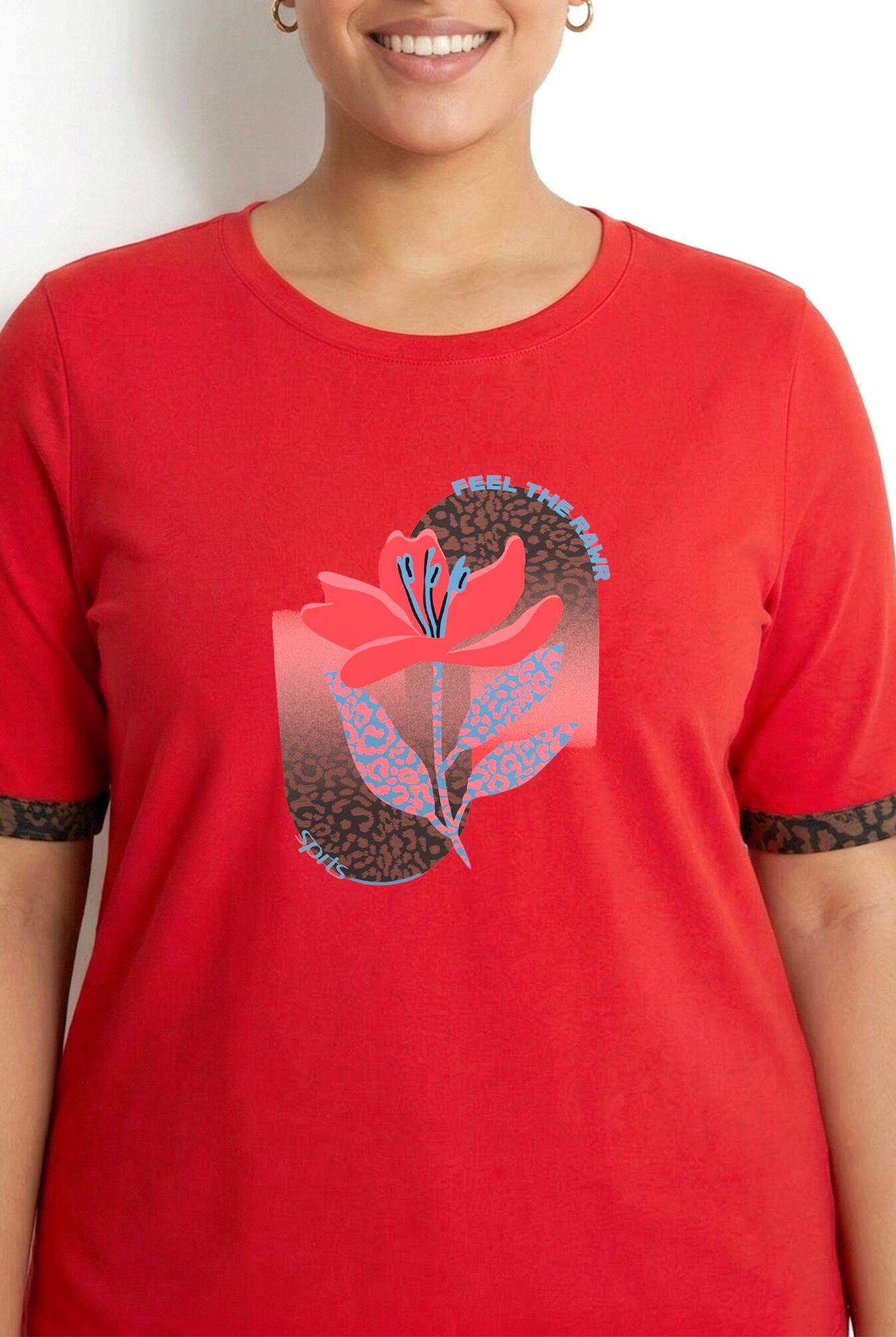 Femme T-shirt technique avec motif imprimé décolleté rond et manches courtes 3/7