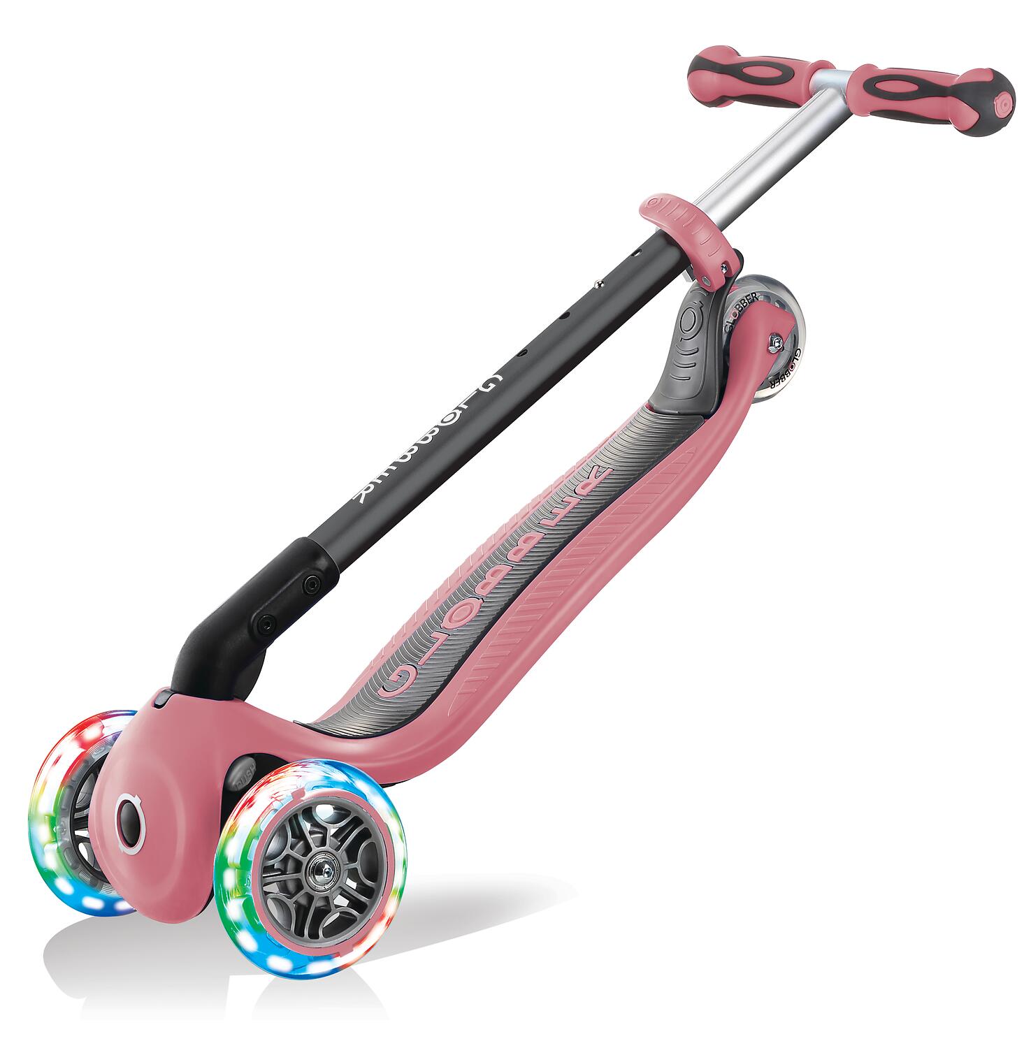 GLOBBER GO-UP DELUXE LIGHTS rosa, mit Leuchtrollen 5/7