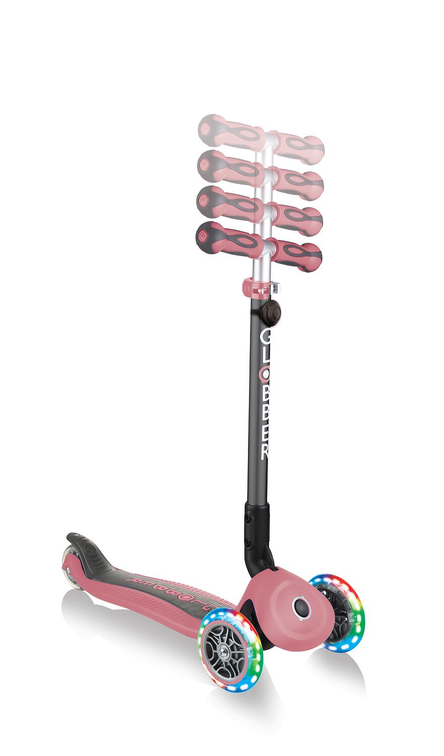 GLOBBER GO-UP DELUXE LIGHTS rosa, mit Leuchtrollen 4/7