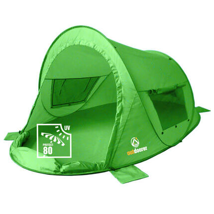Pop Up Strandmuschel Zack Premium Family Grün - Großes Strandzelt