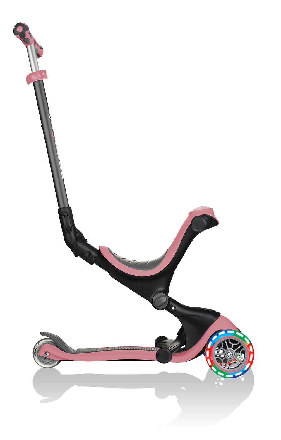 GLOBBER GO-UP DELUXE LIGHTS rosa, mit Leuchtrollen 6/7